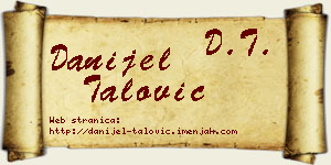 Danijel Talović vizit kartica